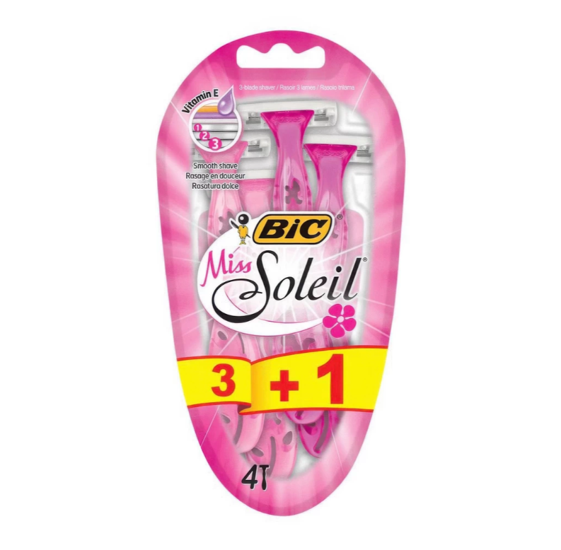 БИК МИСС СОЛЕЙ айоллар учун бир марталик устара — 3+1 дона