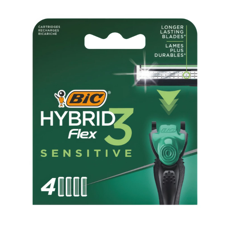BIC FLEX 3 HYBRID almashtiriladigan кассета — 4 дона