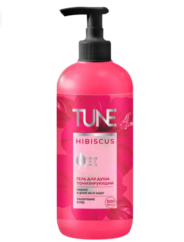 TUNE dush geli “Tonus beruvchi Ghibiskus”, 500 ml (dozatorli)