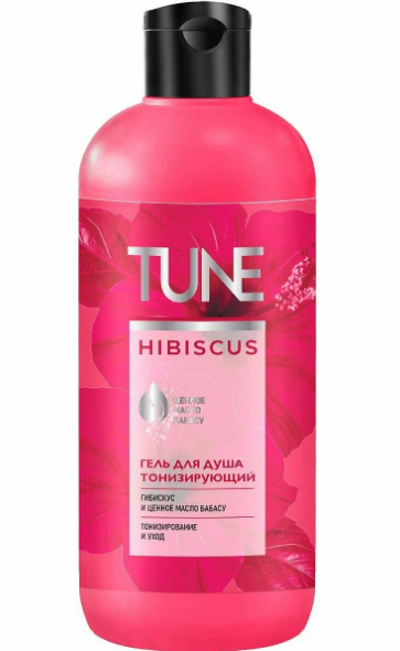 TUNE dush geli “Tonus beruvchi Ghibiskus”, 500 ml (qopqoqli)